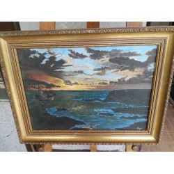 Картина масло на платно Испания с барокова рамка - 3590
